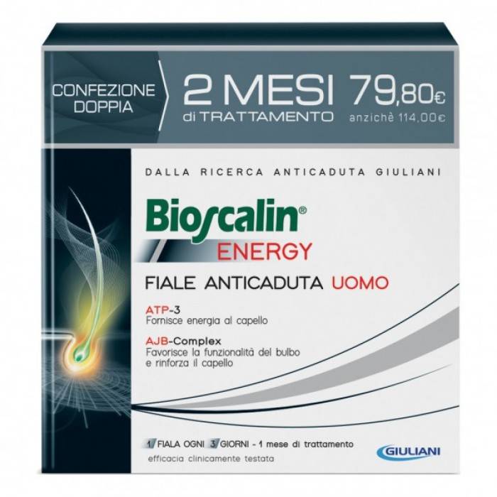 Bioscalin Energy Fiale Anticaduta Uomo Bipack 20 fiale
