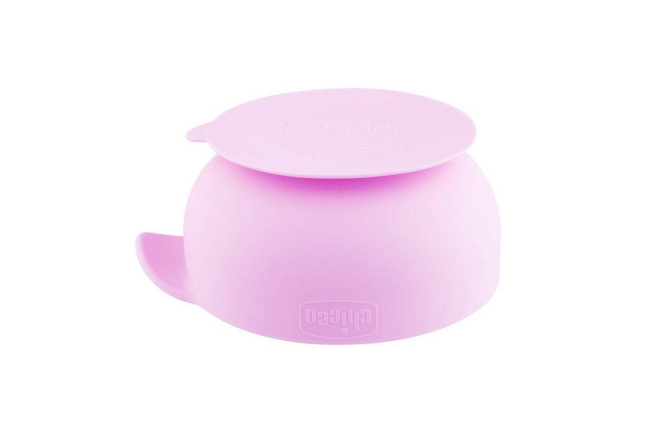 Chicco Easy Bowl Ciotola in Silicone con Ventosa Rosa 6m+