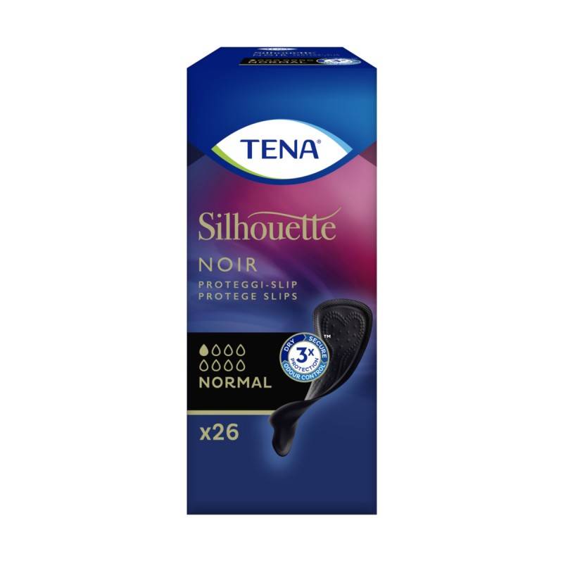 Tena Silhouette Noir Normal Proteggi slip nero per incontinenza leggera 26 pezzi