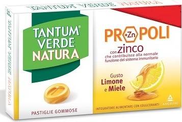 Tantum Verde Natura Propoli + Zinco 15 Pastiglie Gommose Gusto Limone e Miele