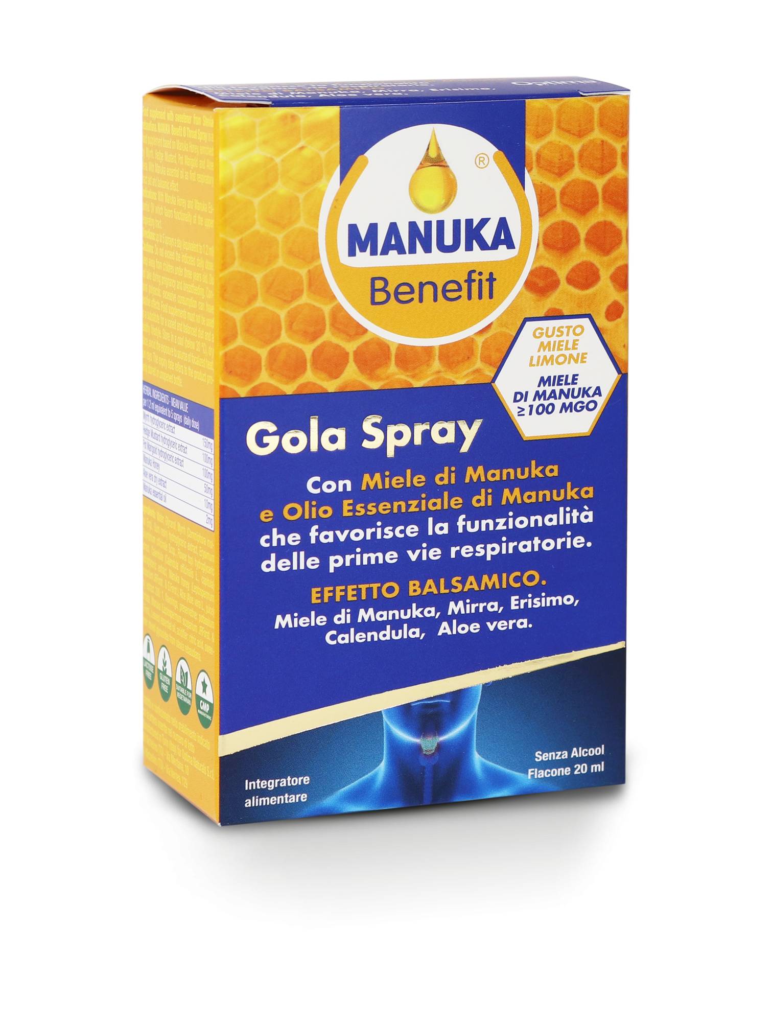 Optima Naturals Manuka Benefit Spray Gola 20 ml