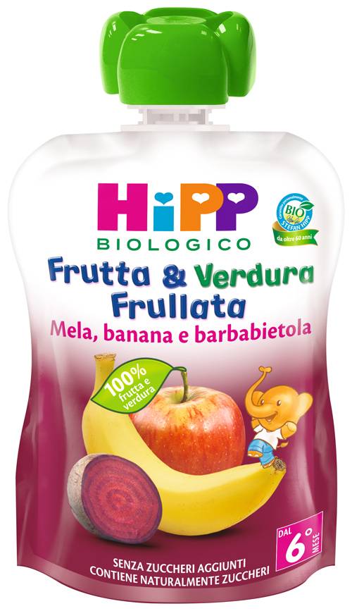 Hipp Bio Frutta&Verdura Frullata Mela Banana e Barbabietola 90 g