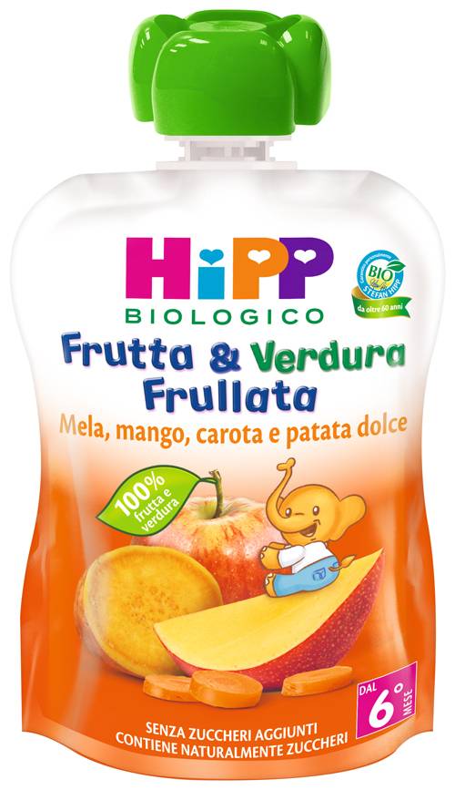 Hipp Bio Frutta&Verdura Frullata Mela Mango Carota e Patata Dolce 90 g