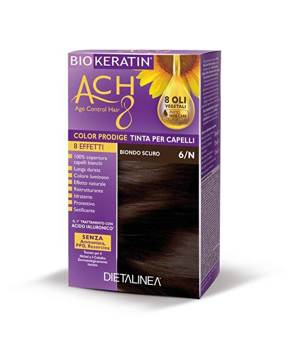 Biokeratin ACH8 Tinta Vegetale per Capelli Colore 6/N Biondo Scuro
