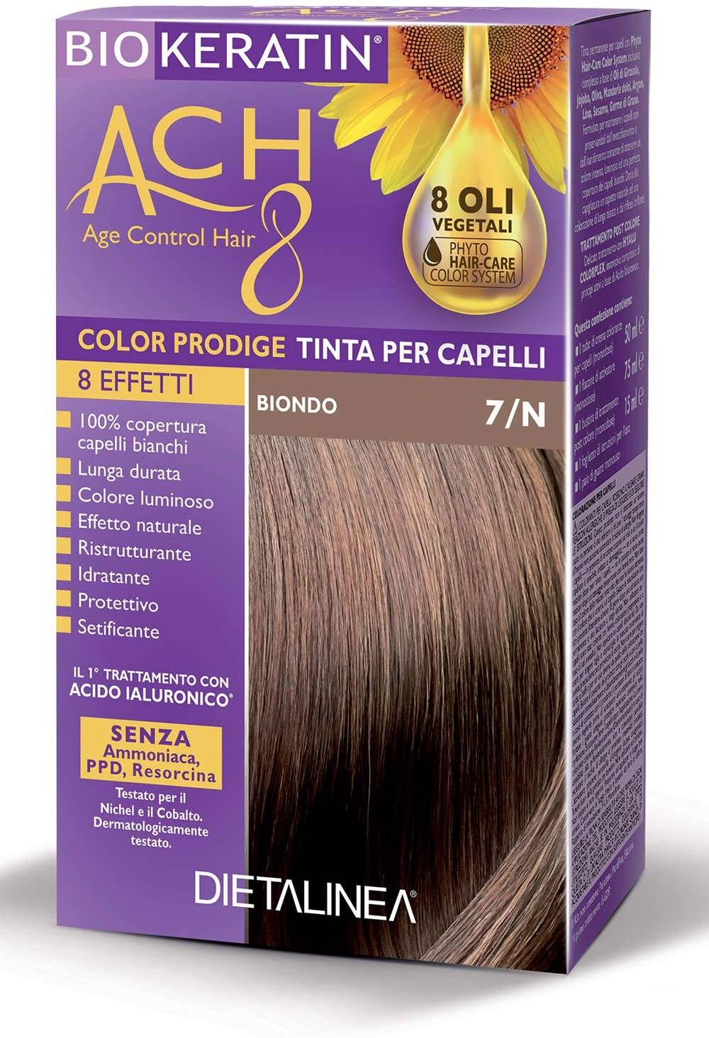 Biokeratin ACH8 Tinta Vegetale per Capelli Colore 7/N Biondo