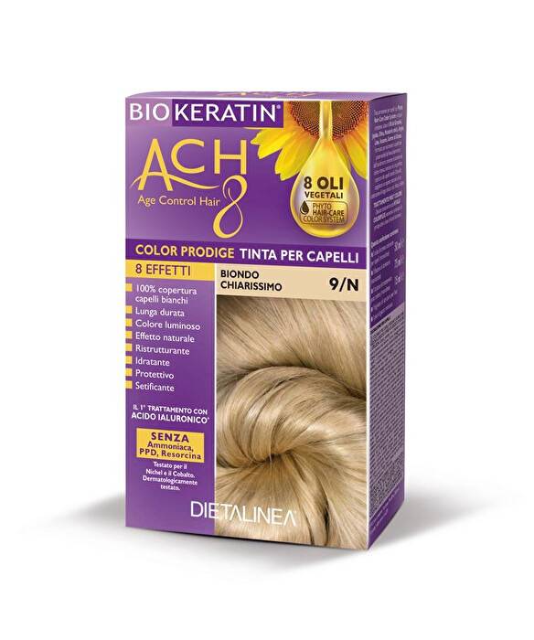 Biokeratin ACH8 Tinta Vegetale per Capelli Colore 9/N Biondo Chiarissimo