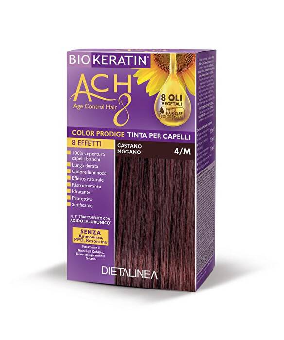 Biokeratin ACH8 Tinta Vegetale per Capelli Colore 4/M Castano Mogano