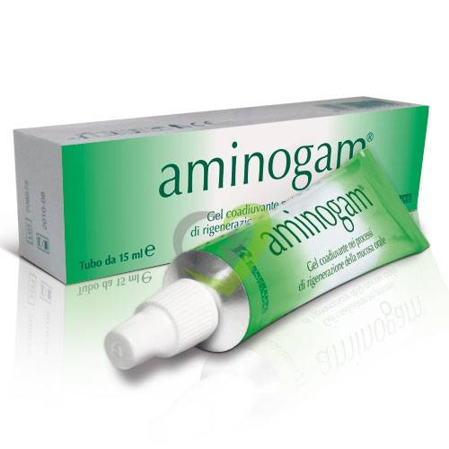 Polifarma Aminogam Gel rigenerante lesioni mucosa orale 15 ml