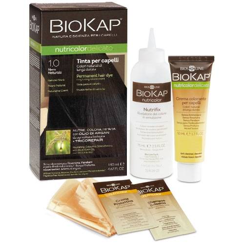 Bios Line BioKap Nutricolor Delicato 1.0 Nero Naturale Tinta per Capelli