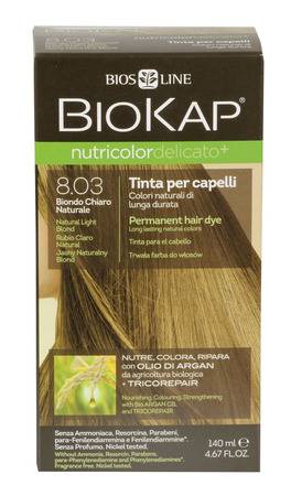 Bios Line BioKap Nutricolor Delicato Tinta per Capelli 8.03 Biondo Chiaro Naturale