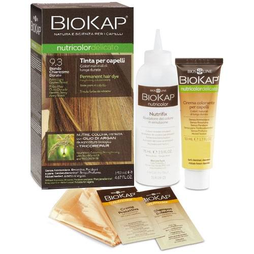 Bios Line BioKap Nutricolor Delicato Tinta per Capelli 9.3 Biondo Chiarissimo Dorato