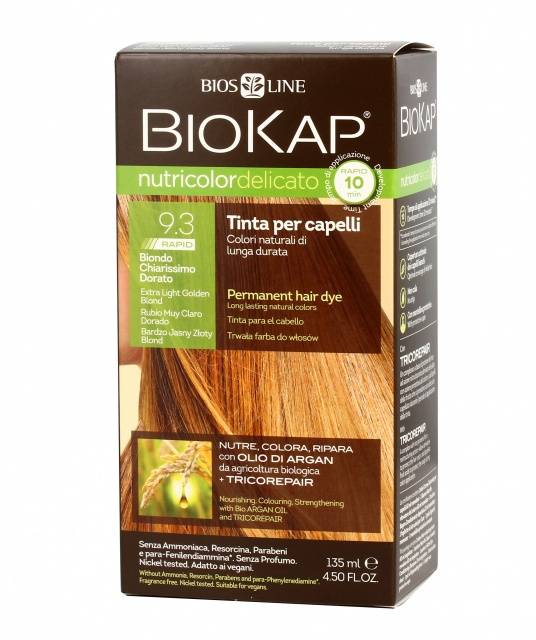 Bios Line Biokap Nutricolor Delicato Rapid Tinta per Capelli 9,3 Biondo Chiarissimo Dorato