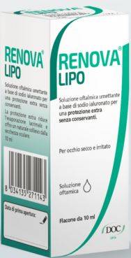 Doc Renova Lipo Collirio Sostituto Lacrimale a Base di Acido Ialuronico 0,4% Flacone 10 ml