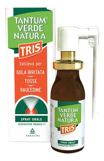 Tantum Verde Natura Tris Nebulizzazione per il benessere della gola contro la tosse 15 ml