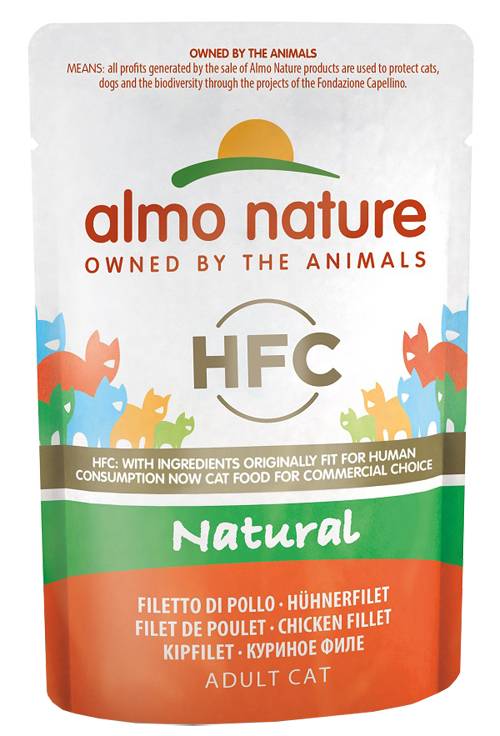 Almo Nature HFC Natural Filetto Di Pollo Cibo umido per gatti adulti 55 g