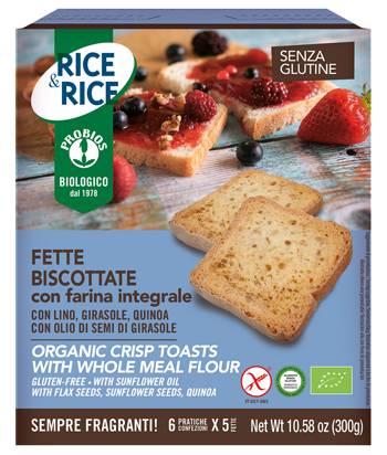 Rice&Rice Fette Biscottate con Farina Integrale senza Glutine 300 g