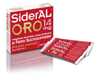 Sideral Oro 14 mg Integratore a base di ferro 20 Bustine