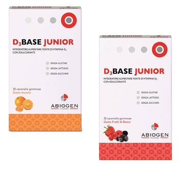 D3 Base Junior Integratore di Vitamina D3 30 Caramelle Gommose Gusto Arancia
