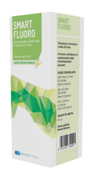 Smartfarma Smart Fluoro Gocce per benessere denti 10 ml Gusto Crema Vaniglia