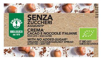 Probios Crema spalmabile con cacao e nocciola senza zuccheri aggiunti 200 g
