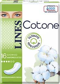 Lines Cotone Giorno Assorbenti anatomici 16 Pezzi