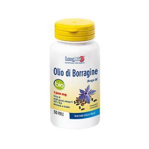 Longlife Olio di Borragine Bio 1300mg Integratore per la Pelle 50 perle
