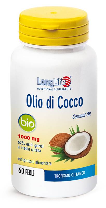 Longlife Olio di Cocco Bio Integratore Tonico 60 capsule