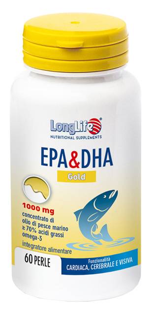 LongLife EPA&DHA Gold 1000 mg Integratore per il benessere del cuore 60 Perle