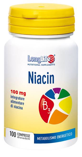 Longlife Niacin 100 MG Integratore Vitamina B 100 compresse