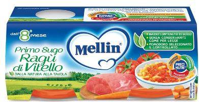 Mellin Primo Sugo Ragù di Vitello 2 Vasetti da 80 g