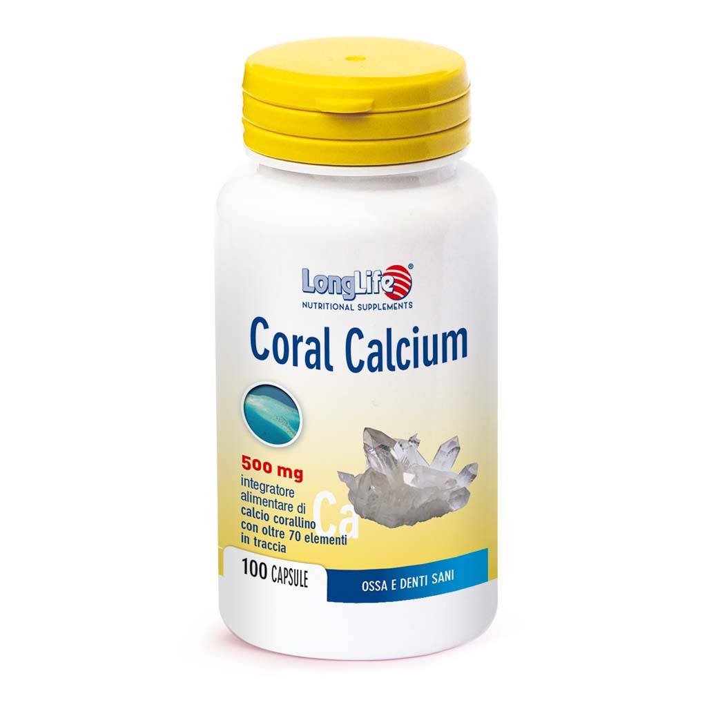 Longlife Coral Calcium 500 MG Integratore Calcio Corallino 100 capsule