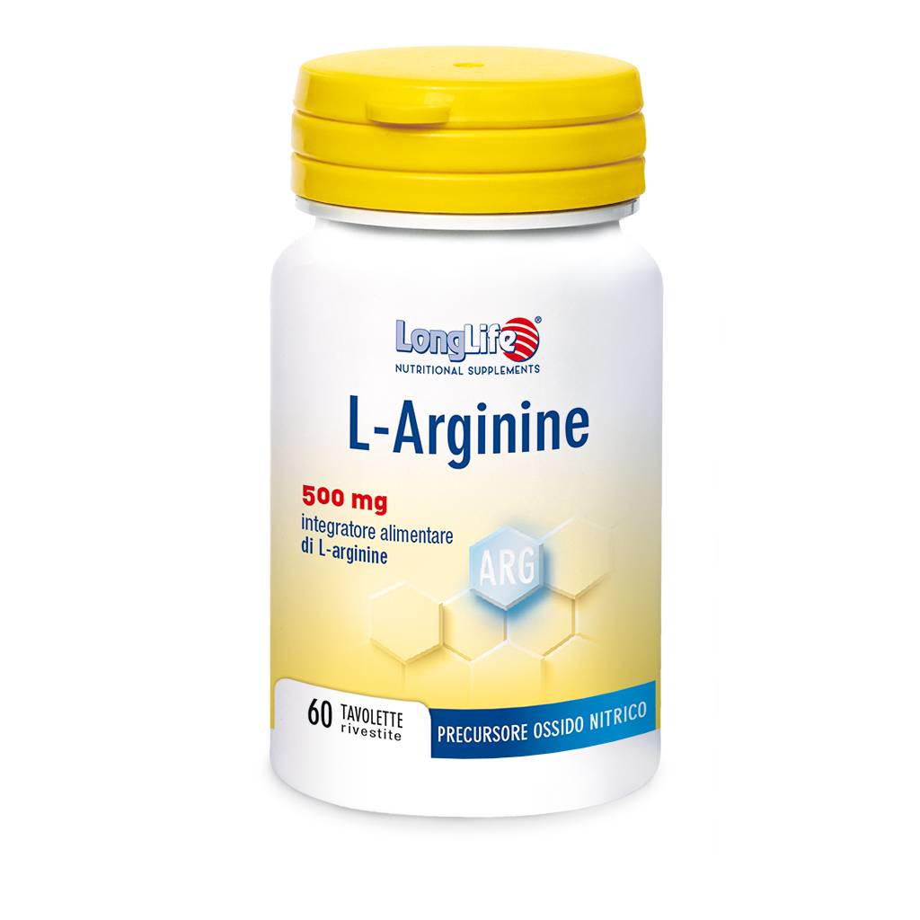Longlife L - Arginina 500 MG Integratore di L - Arginina 60 tavolette