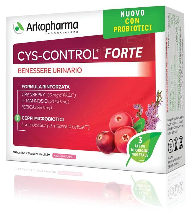 Arkopharma Cys Control Forte Integratore Vie Urinarie 15 bustine