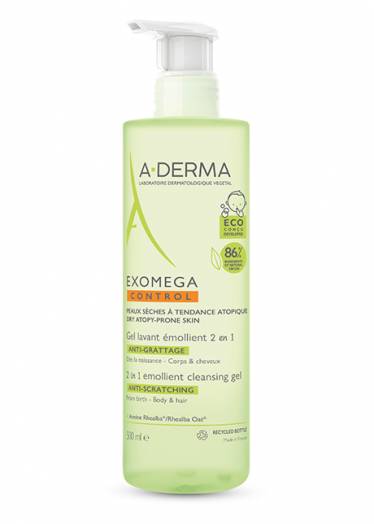 A - Derma Exomega Control Gel Lavante Emolliente Corpo e Capelli 500 ml