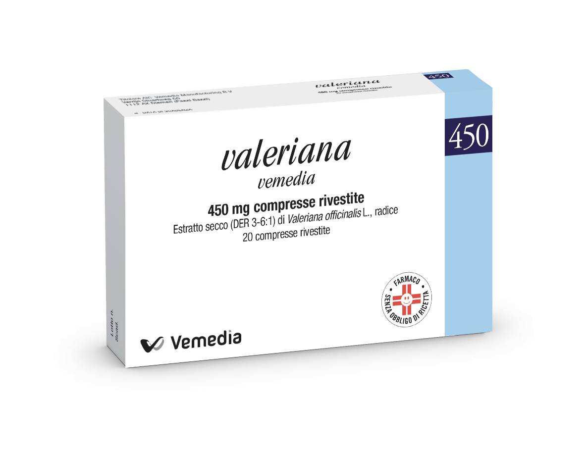 Valeriana Vemedia 450 mg 20 Compresse Rivestite