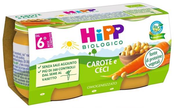 Hipp Bio Omogeneizzato Carote e Ceci 2 x 80g