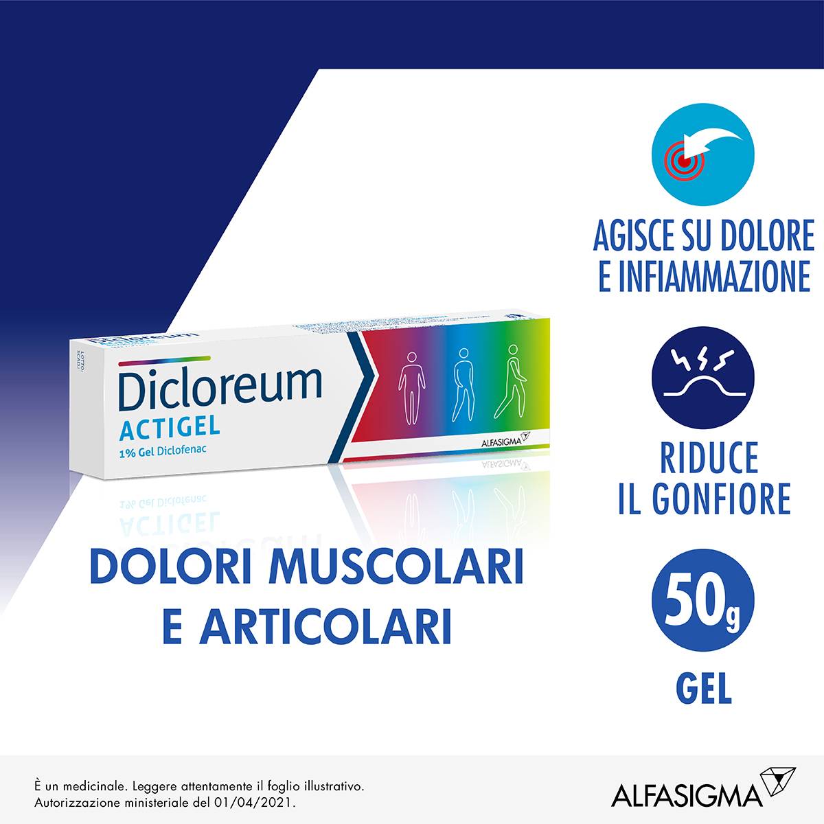 Dicloreum Actigel 1% Gel - 50 g