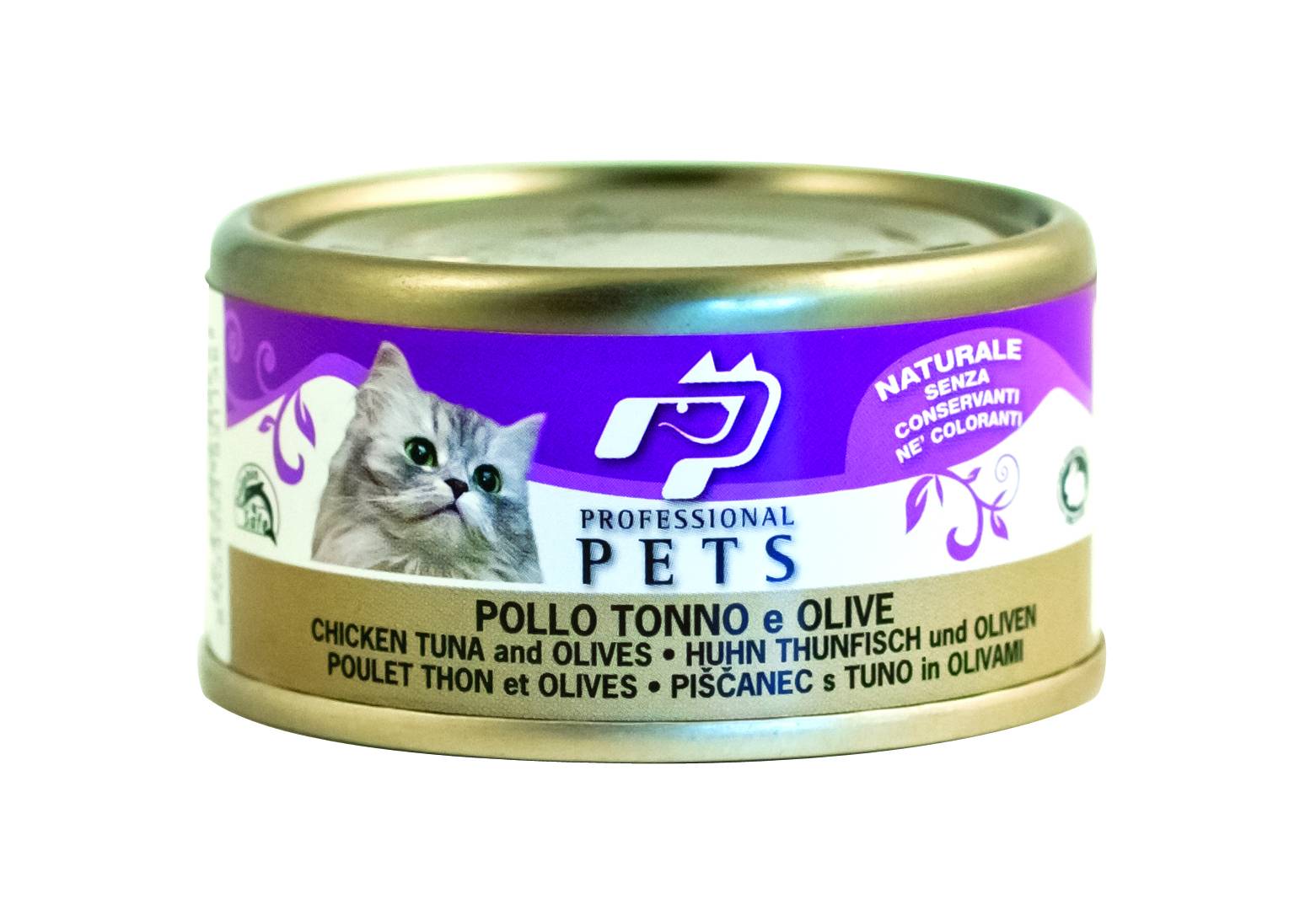Professional Pets Cibo Umido per gatti Pollo Tonno e Olive 70 g