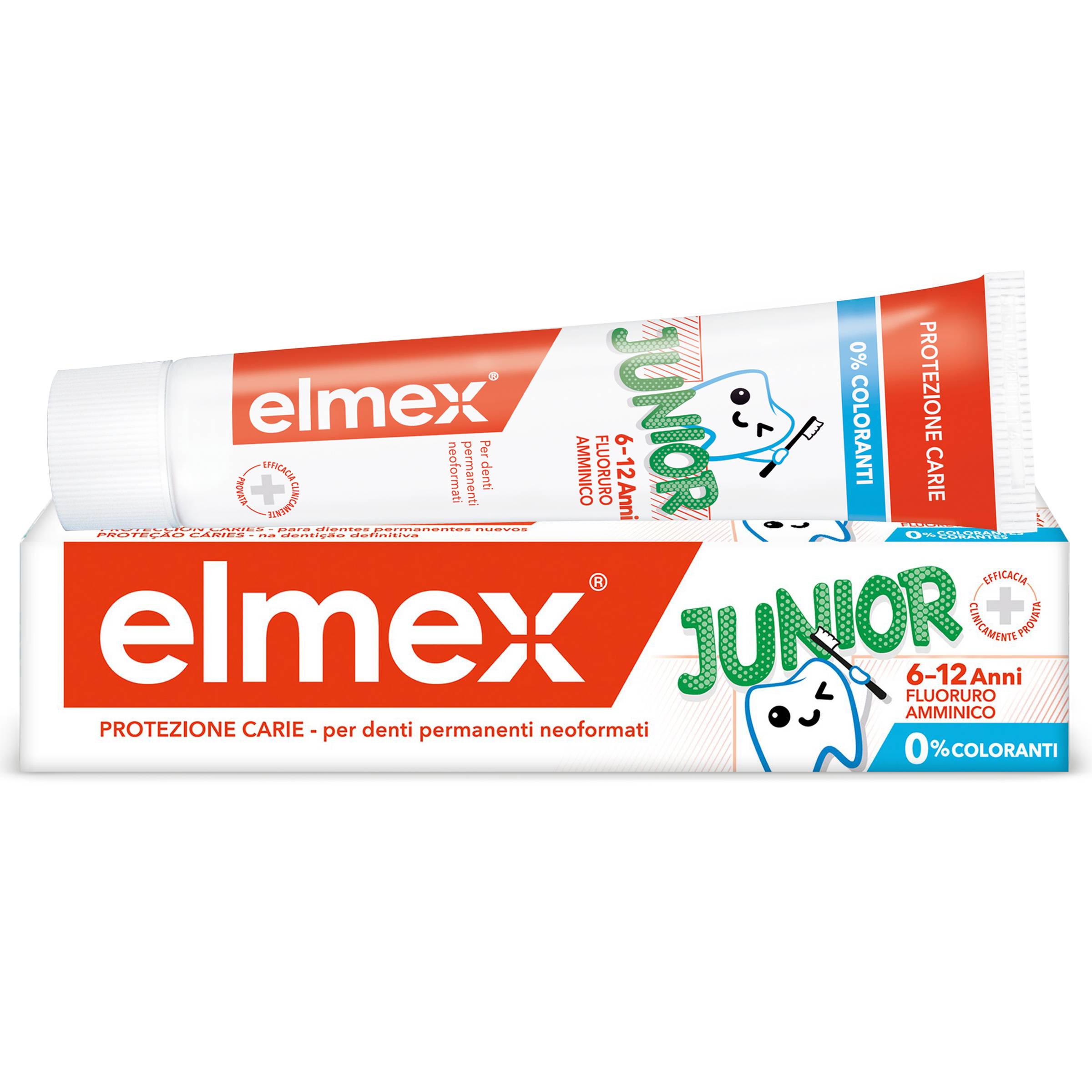 Elmex Junior 6 - 12 anni Bambini Dentifricio per protezione delle carie dei bambini 75 ml