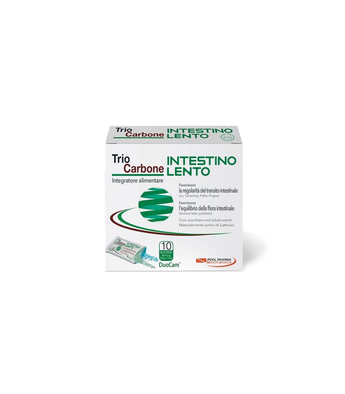 PoolPharma Triocarbone Intestino Lento 10 Buste Da 4,3 g