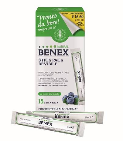 Benex Bevibile Integratore Microcircolo 15 Stick