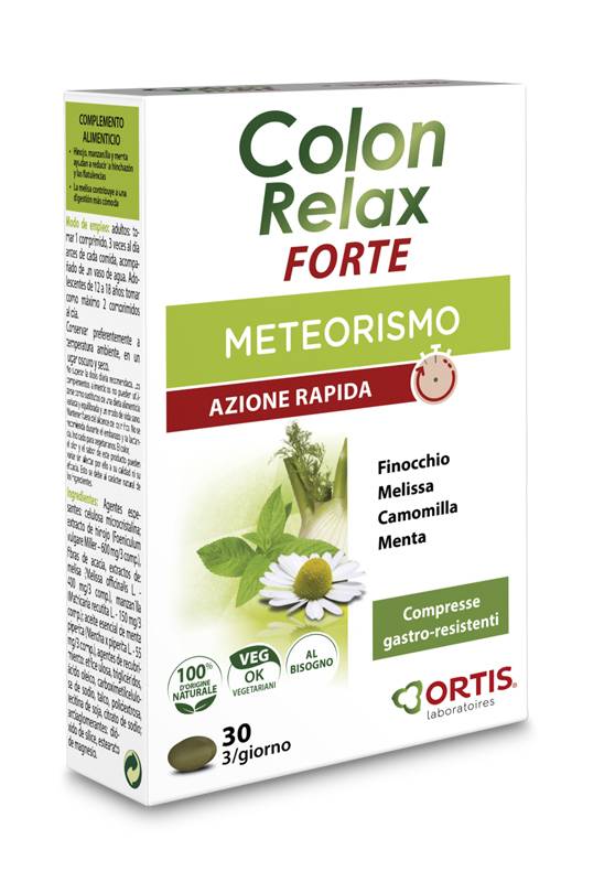 Ortis Colon Relax Forte Contro Gonfiori Addominali 30 Compresse