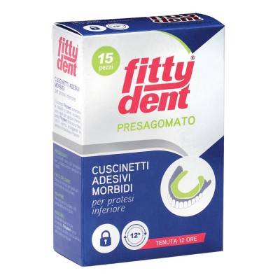 FittyDent Cuscinetti adesivi presagomati per protesi inferiore 15 pezzi