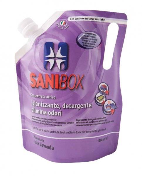 Professional Pets Sanibox Detergente igienizzante per gli Ambienti di Cani Gatti e Altri Animali domestici 1000 ml