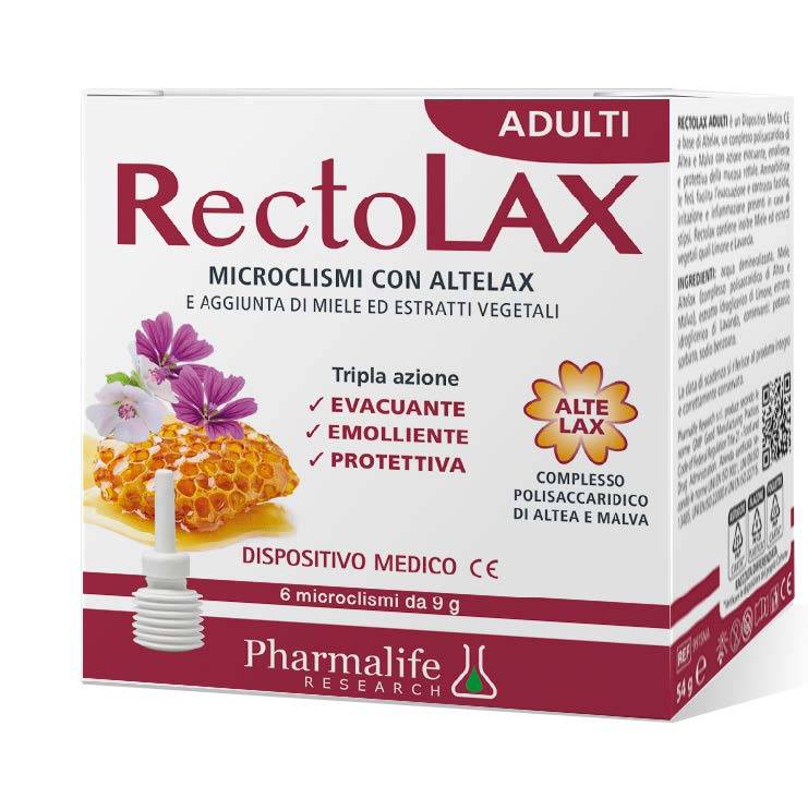 Pharmalife Research Rectolax Adulti per ammorbidire le feci Microclismi 6 Pezzi da 9 g