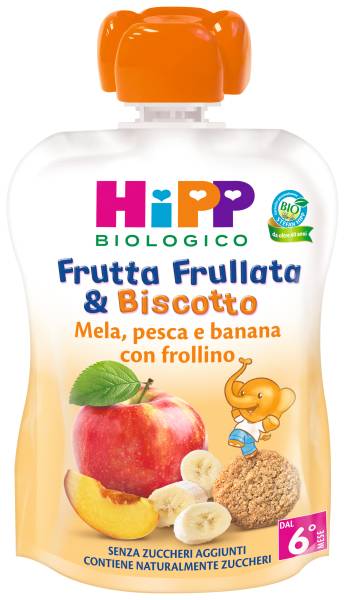 Hipp Frutta Frullata&Biscotto Mela Pesca Banana Frollino 90 g