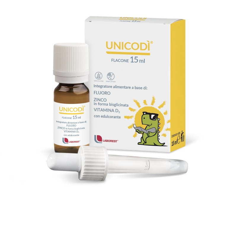 Laborest Unicodì Integratore Fluoro Zinco Vitamina D3 15 ml