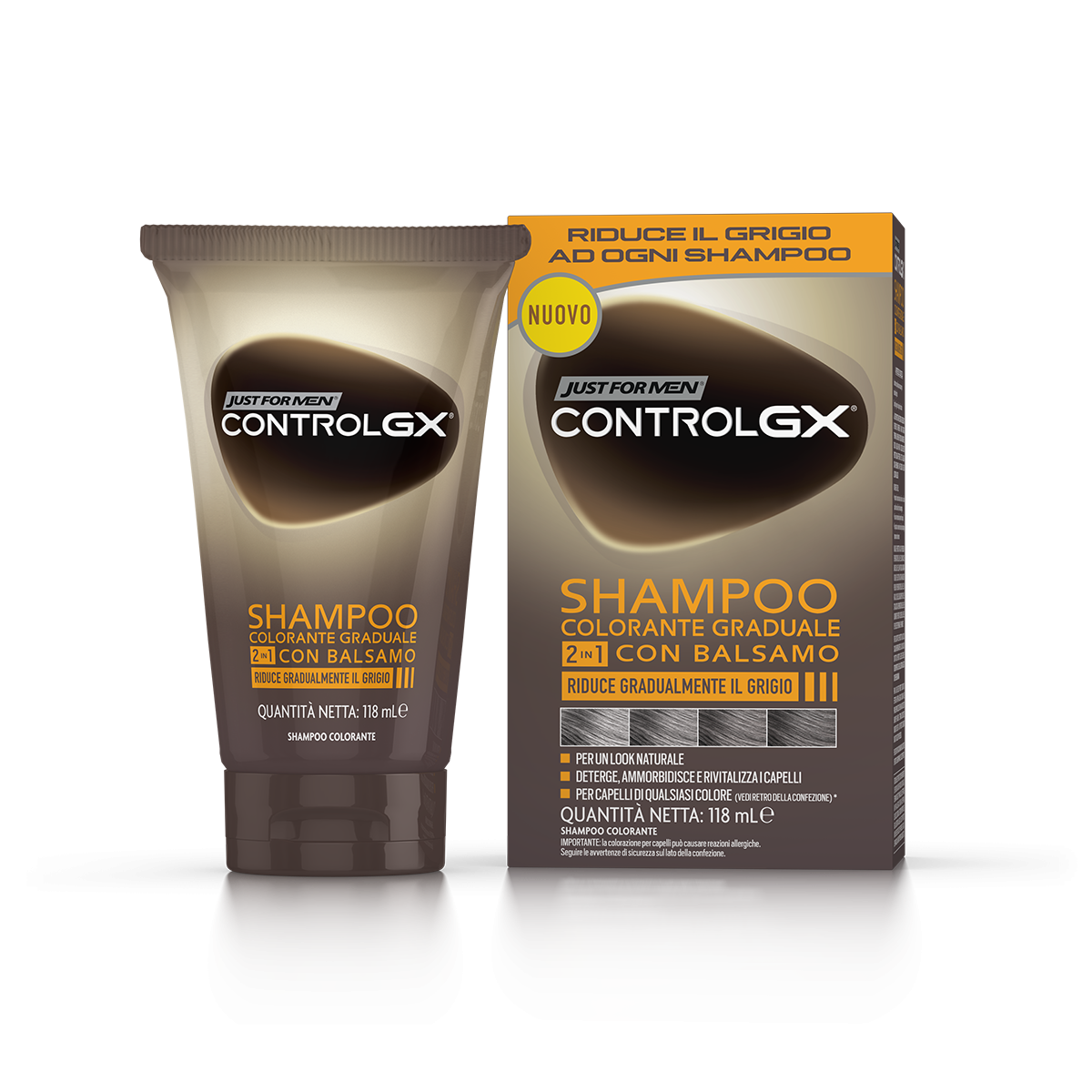 Just For Men Control Gx Shampoo Colorante Graduale 2 In 1 con Balsamo 150 ml