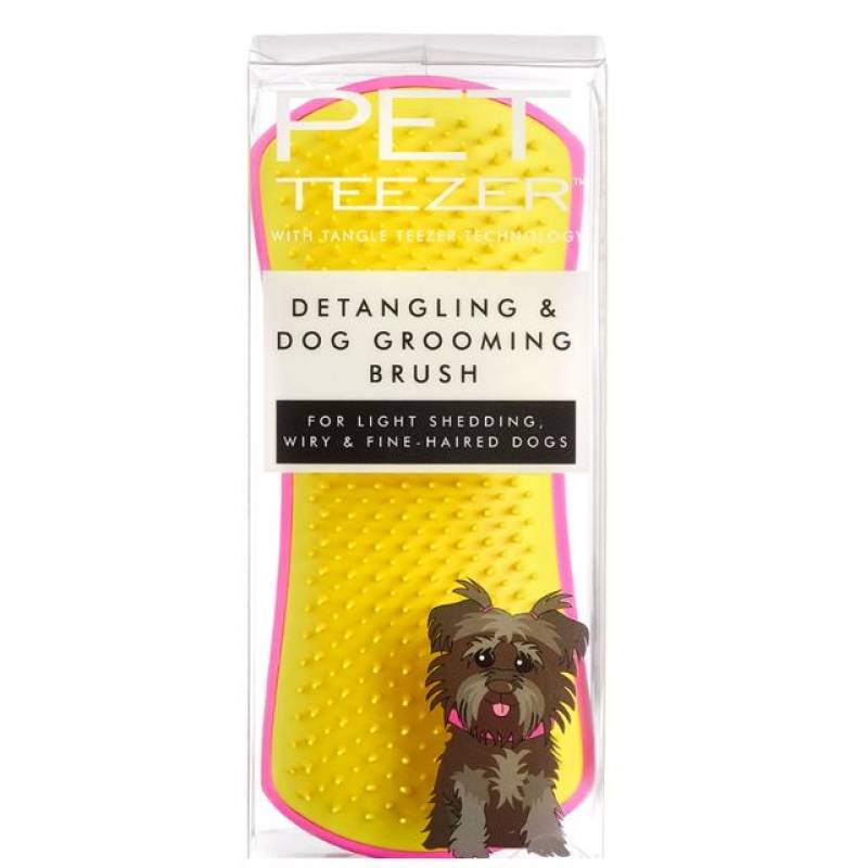 Pet Teezer De - Tangling Purple/Yellow Spazzola per Cani a Pelo Lungo