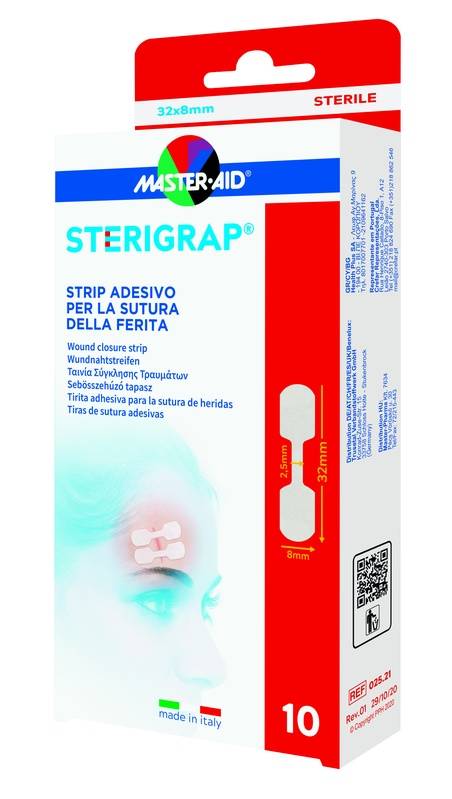 Master Aid Sterigrap Strip Adesivo per sutura ferite 10 pezzi 32X8 mm